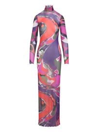 PUCCI Orchidee Print Tulle Dress | Purple | FARFETCH at Farfetch
